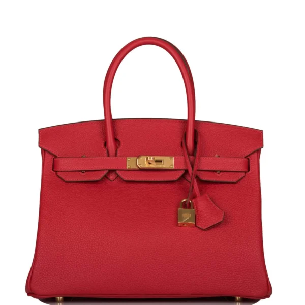 Hermes Birkin 30 Rouge Casaque Togo Gold Hardware