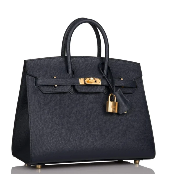 Hermes Birkin Sellier 25 Bleu Indigo Epsom Gold Hardware
