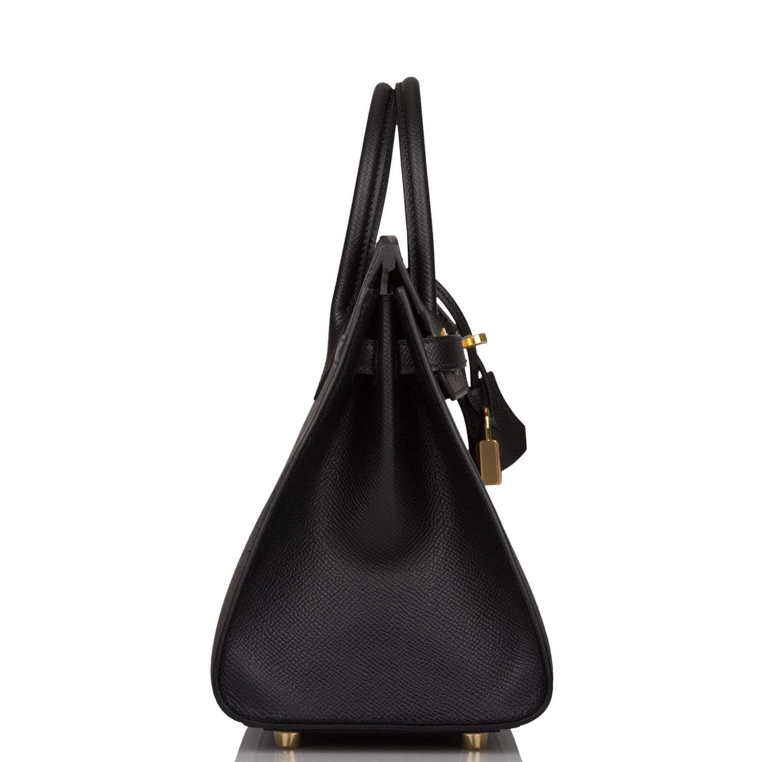 Hermes Birkin Sellier 25 Black Epsom Gold Hardware