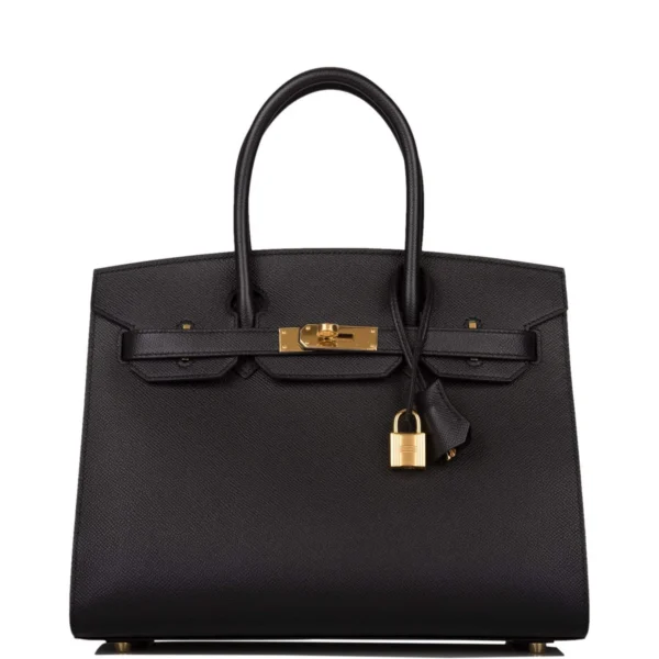 Hermes Birkin Sellier 30 Black Epsom Gold Hardware