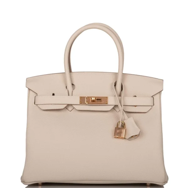 Hermes Birkin 30 Craie Togo Rose Gold Hardware