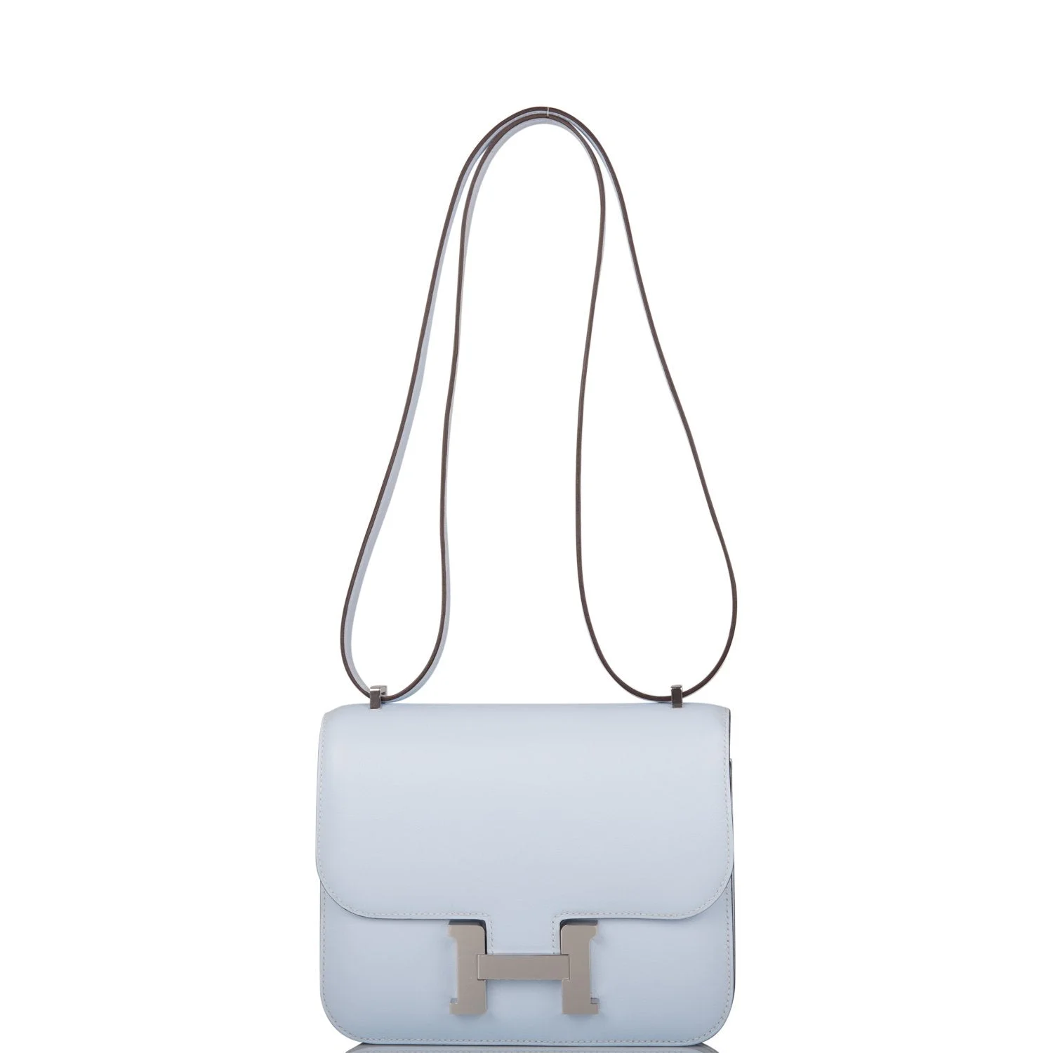 Hermes Bleu Brume Swift Mini Constance 18cm Palladium Hardware