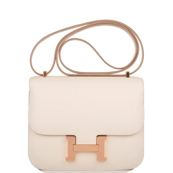 Hermes Craie Epsom Mini Constance 18cm Rose Gold Hardware