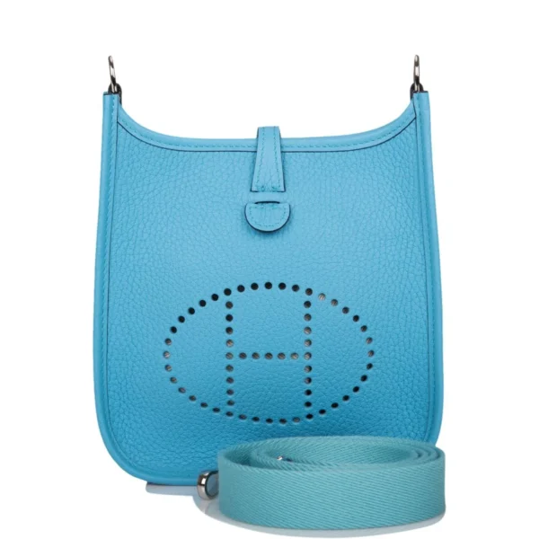 Hermes Bleu du Nord Clemence Evelyne TPM Bag Palladium Hardware