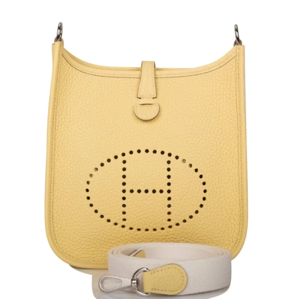 Hermes Jaune Poussin Clemence Evelyne TPM Bag Palladium Hardware