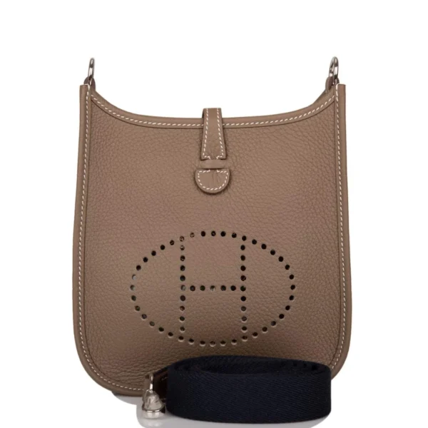 Hermes Evelyne TPM Etoupe Clemence Bag Palladium Hardware