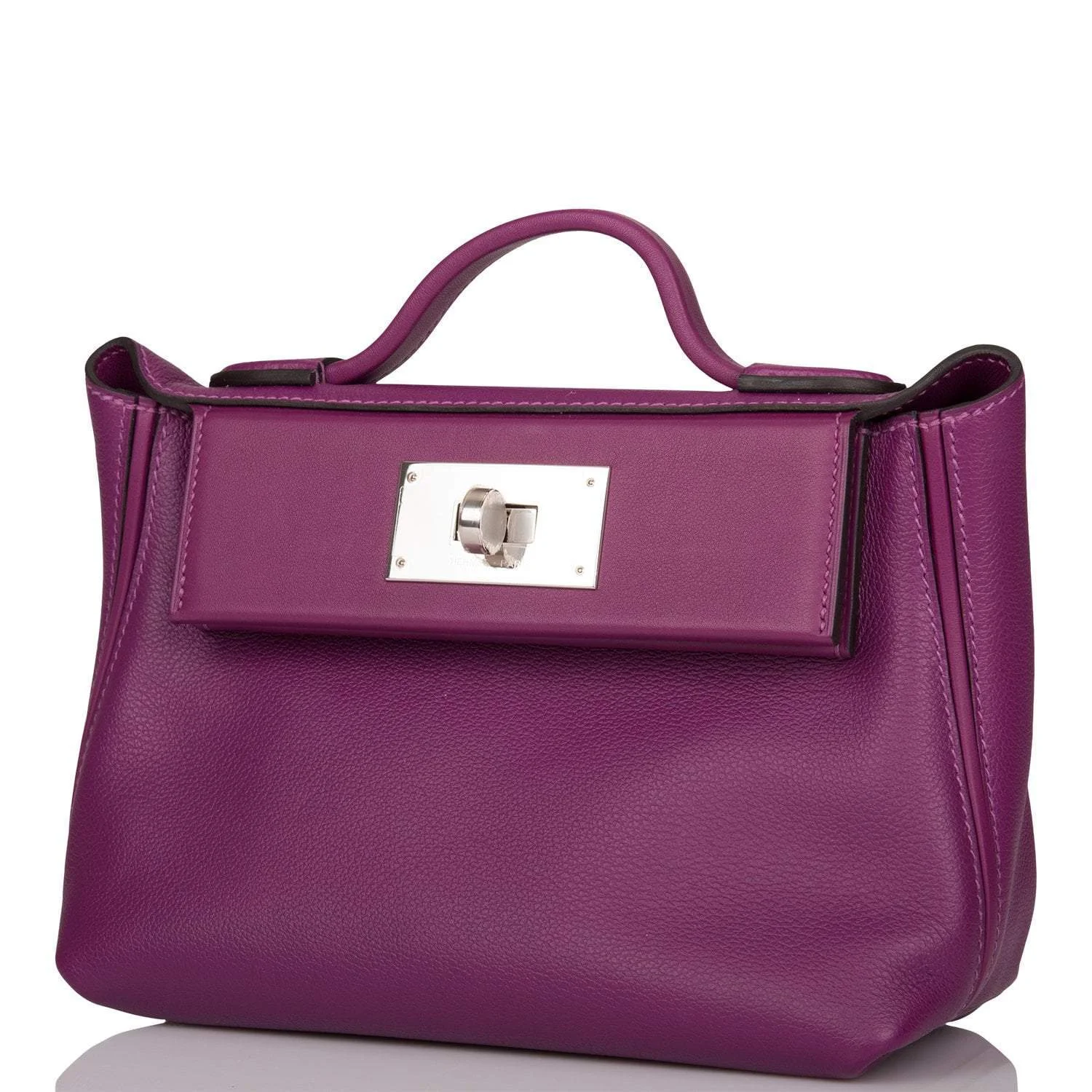 Hermes Anemone Evercolor and Swift Mini 24/24 Bag Palladium Hardware