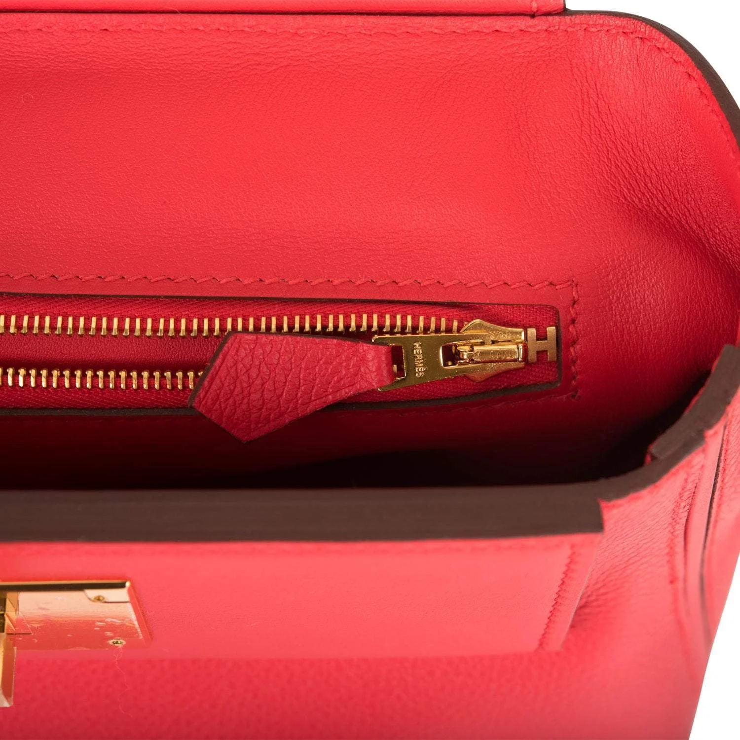Hermes Rouge de Coeur Evercolor and Swift Mini 24/24 Bag Gold Hardware