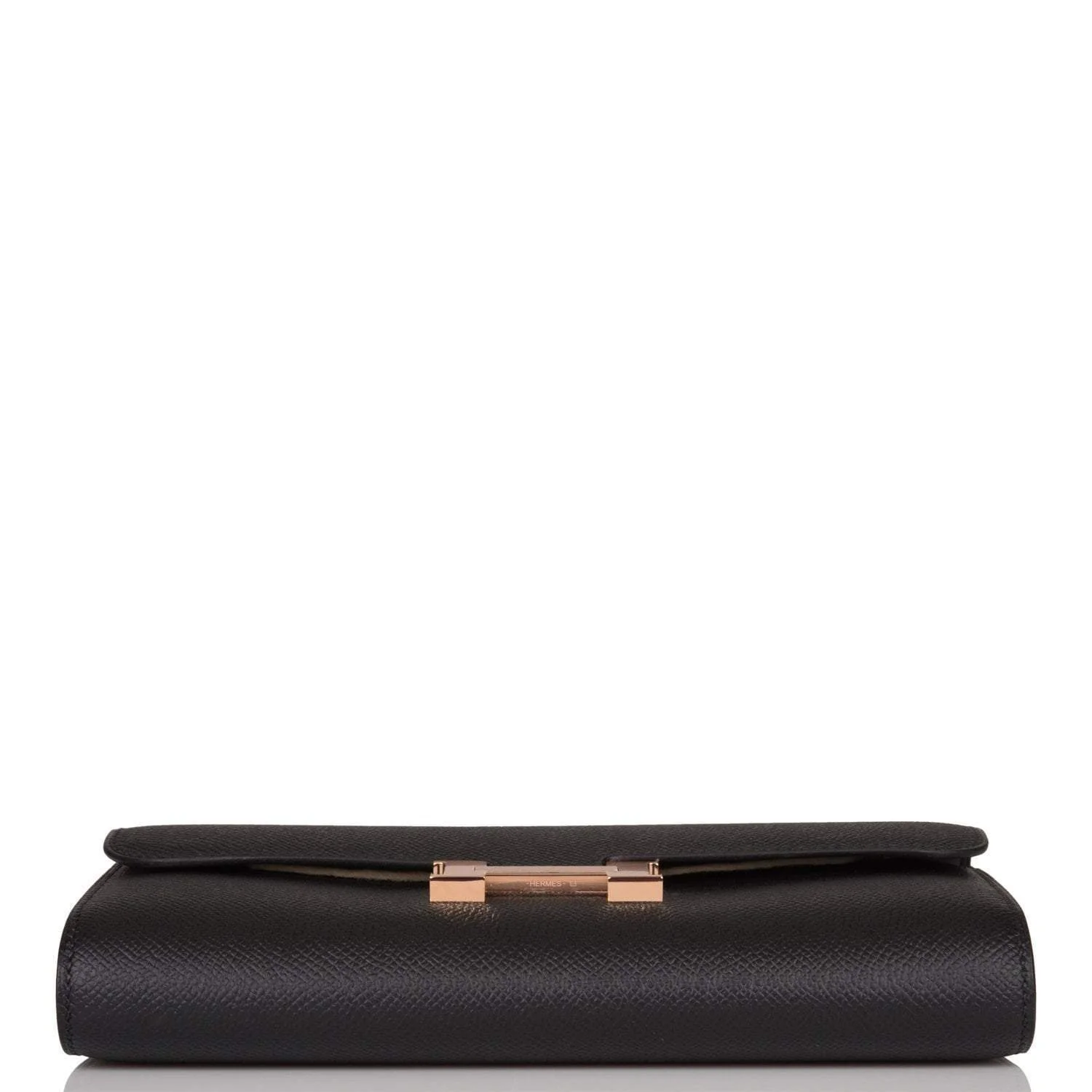 Hermes Black Epsom Constance Wallet To Go Rose Gold Hardware