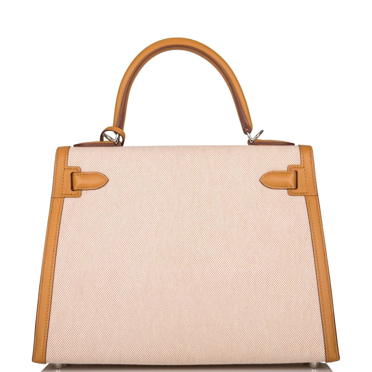 Hermes Sesame Toile and Swift Sellier Kelly 28cm Palladium Hardware