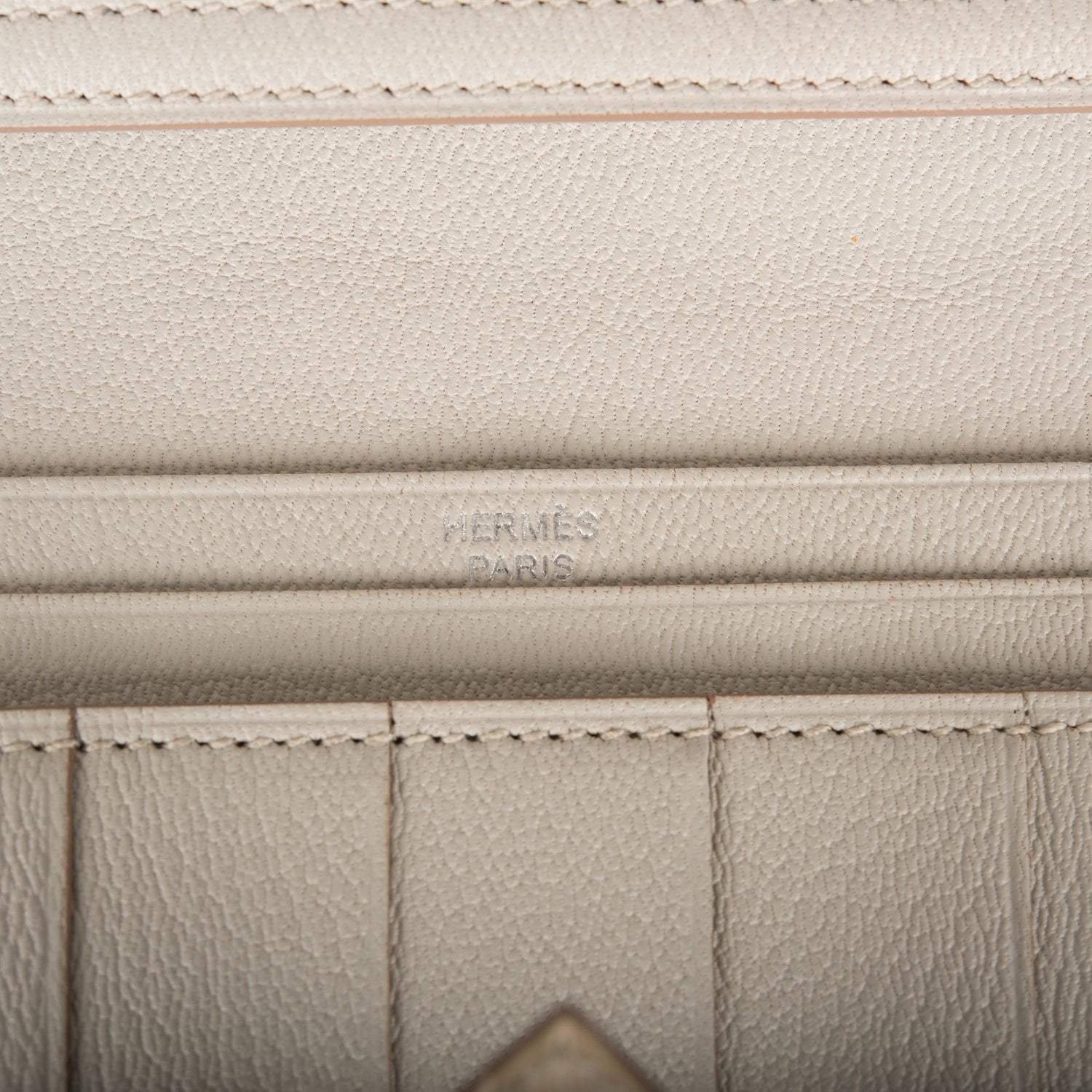 Hermes Beton Matte Alligator Bearn Wallet Palladium Hardware - Image 8