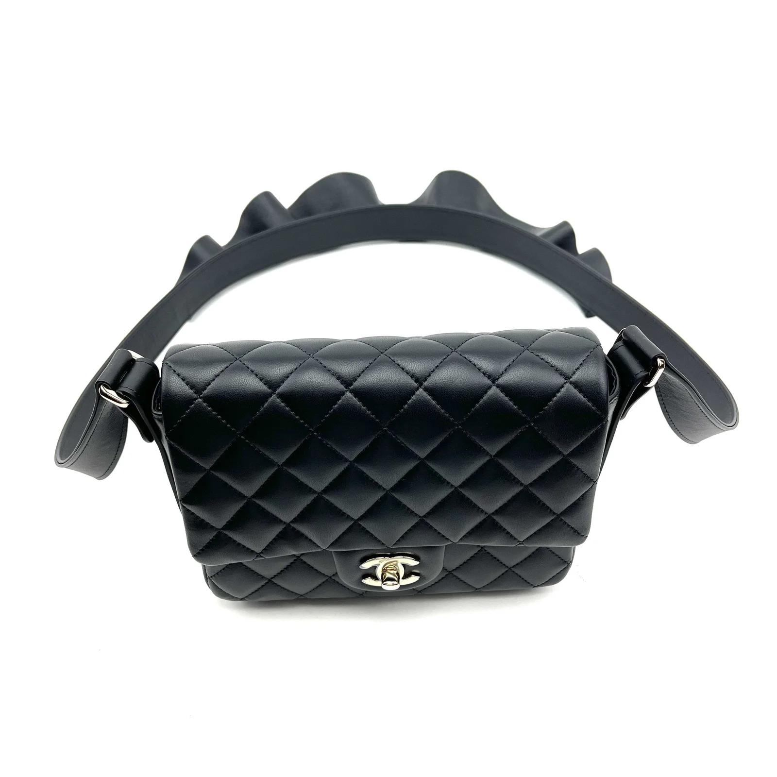 CHANEL Calfskin Quilted Bolero De Chanel Flap Bag Black