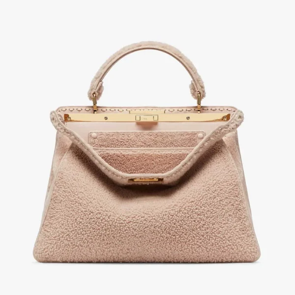 PEEKABOO ISEEU LARGE Pink Sheepskin Bag