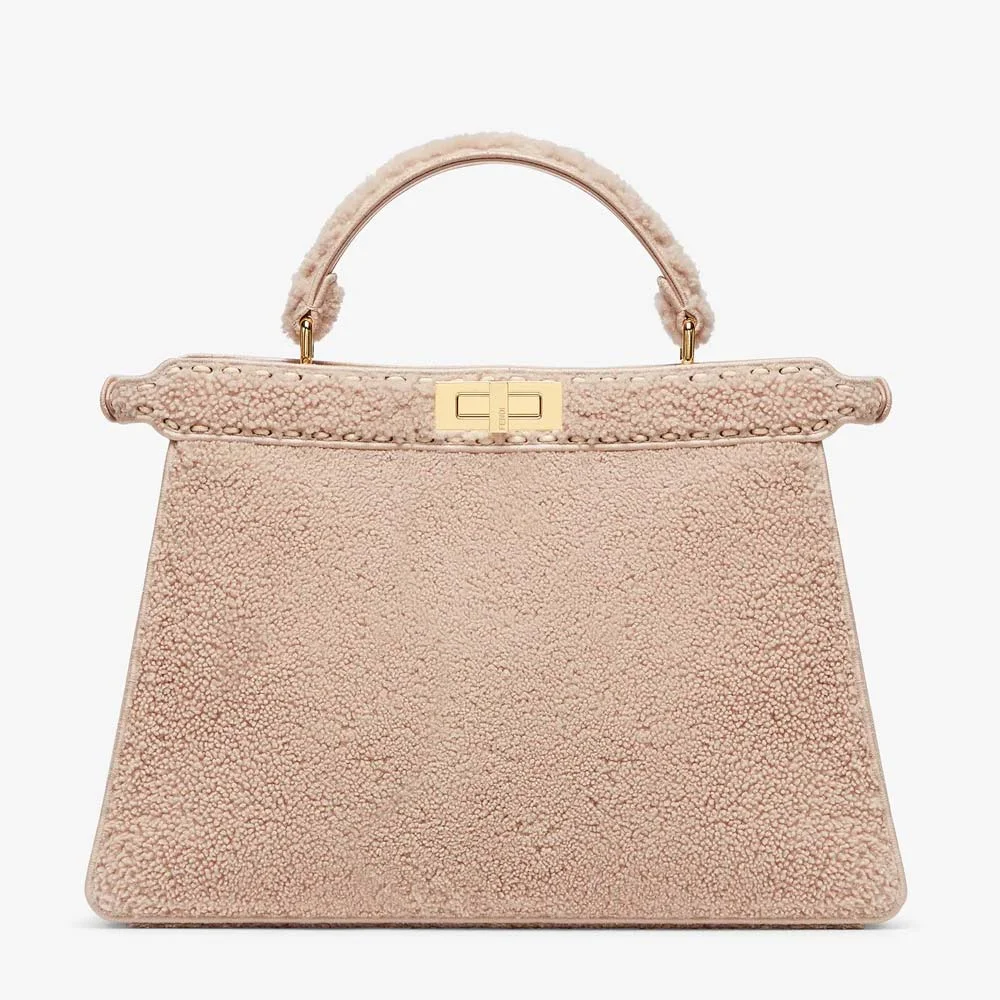 PEEKABOO ISEEU LARGE Pink Sheepskin Bag