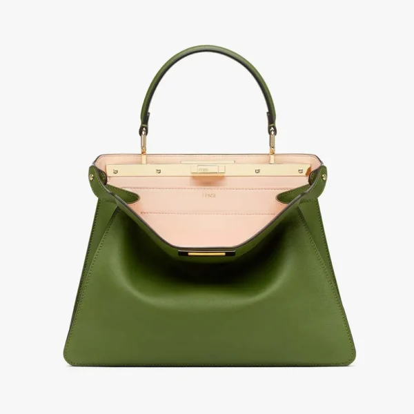 PEEKABOO ISEEU MEDIUM Green Leather Bag