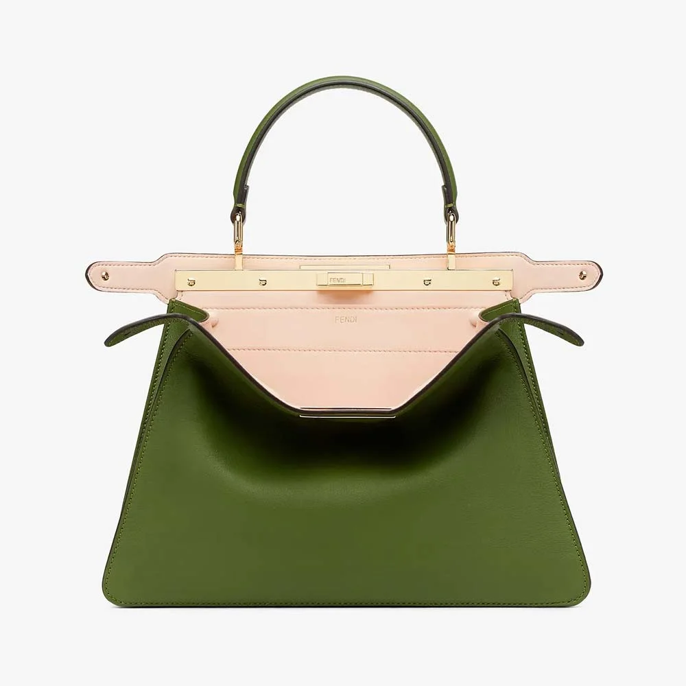 PEEKABOO ISEEU MEDIUM Green Leather Bag