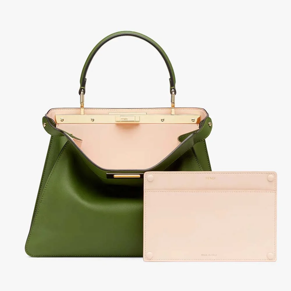 PEEKABOO ISEEU MEDIUM Green Leather Bag