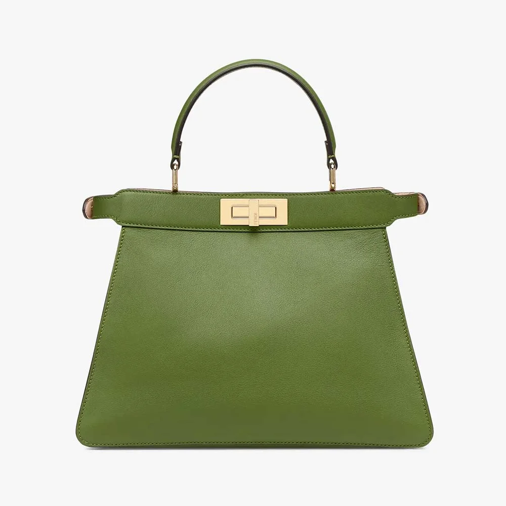 PEEKABOO ISEEU MEDIUM Green Leather Bag