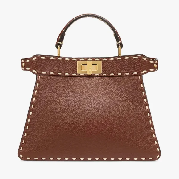 PEEKABOO ISEEU SMALL Brown Full Grain Leather Bag