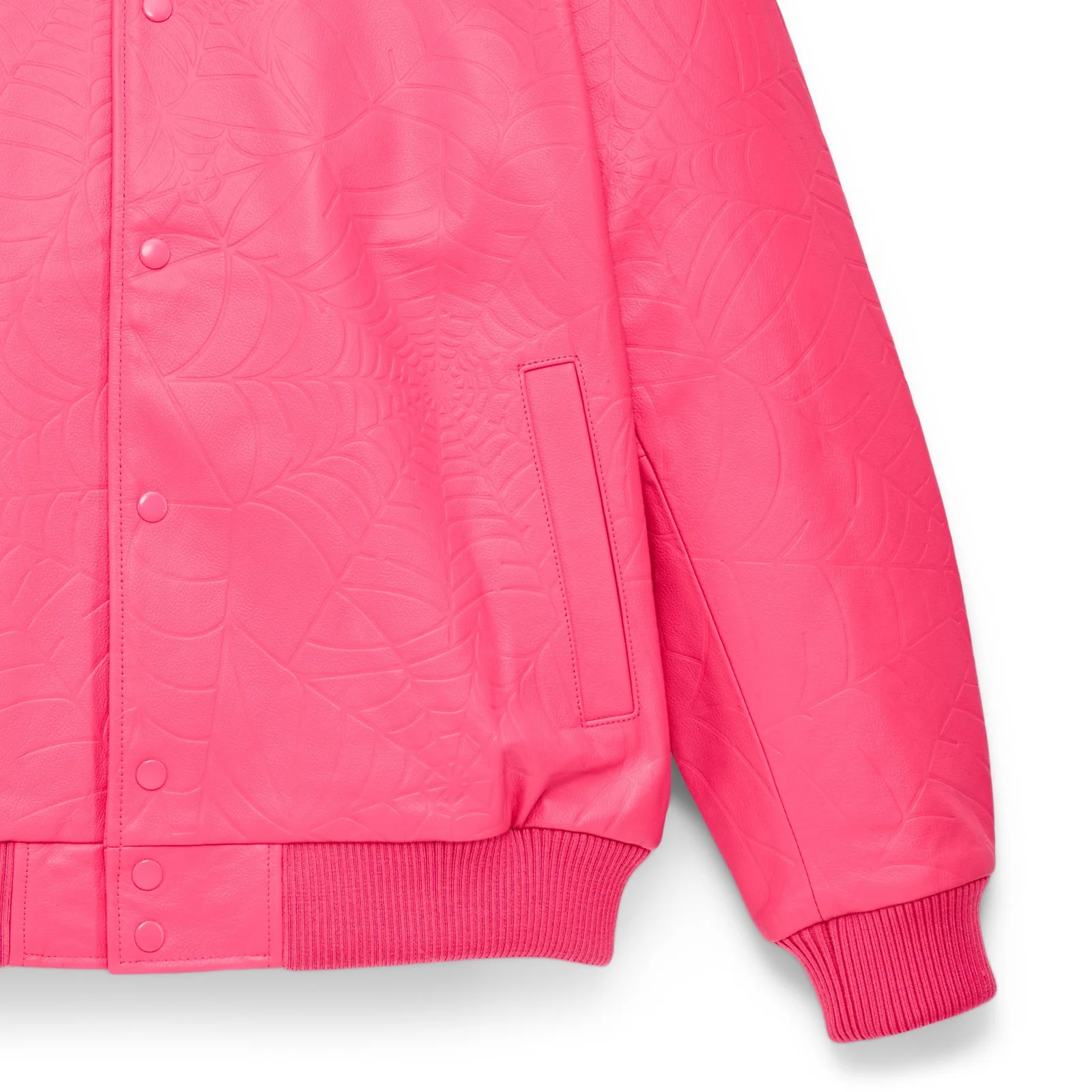 DEBOSSED WEB LEATHER JACKET