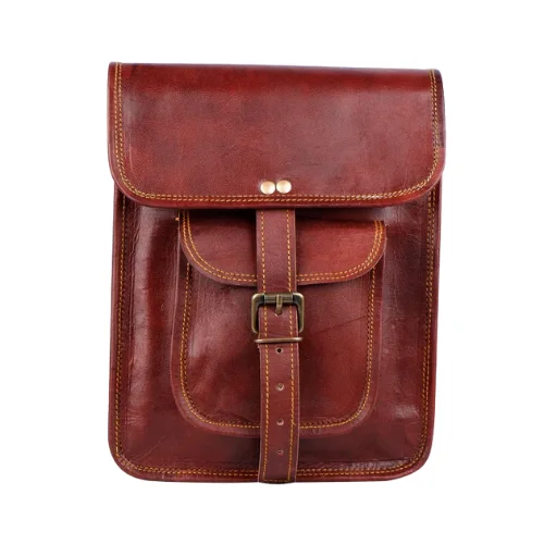 Vintage Brown Leather Sling Bag for Men