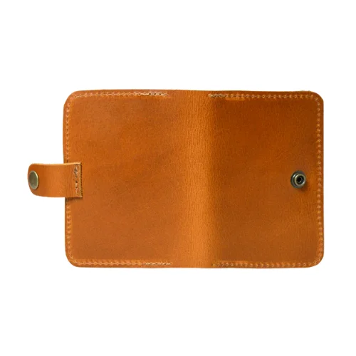Tan Leather Card Holder Wallet