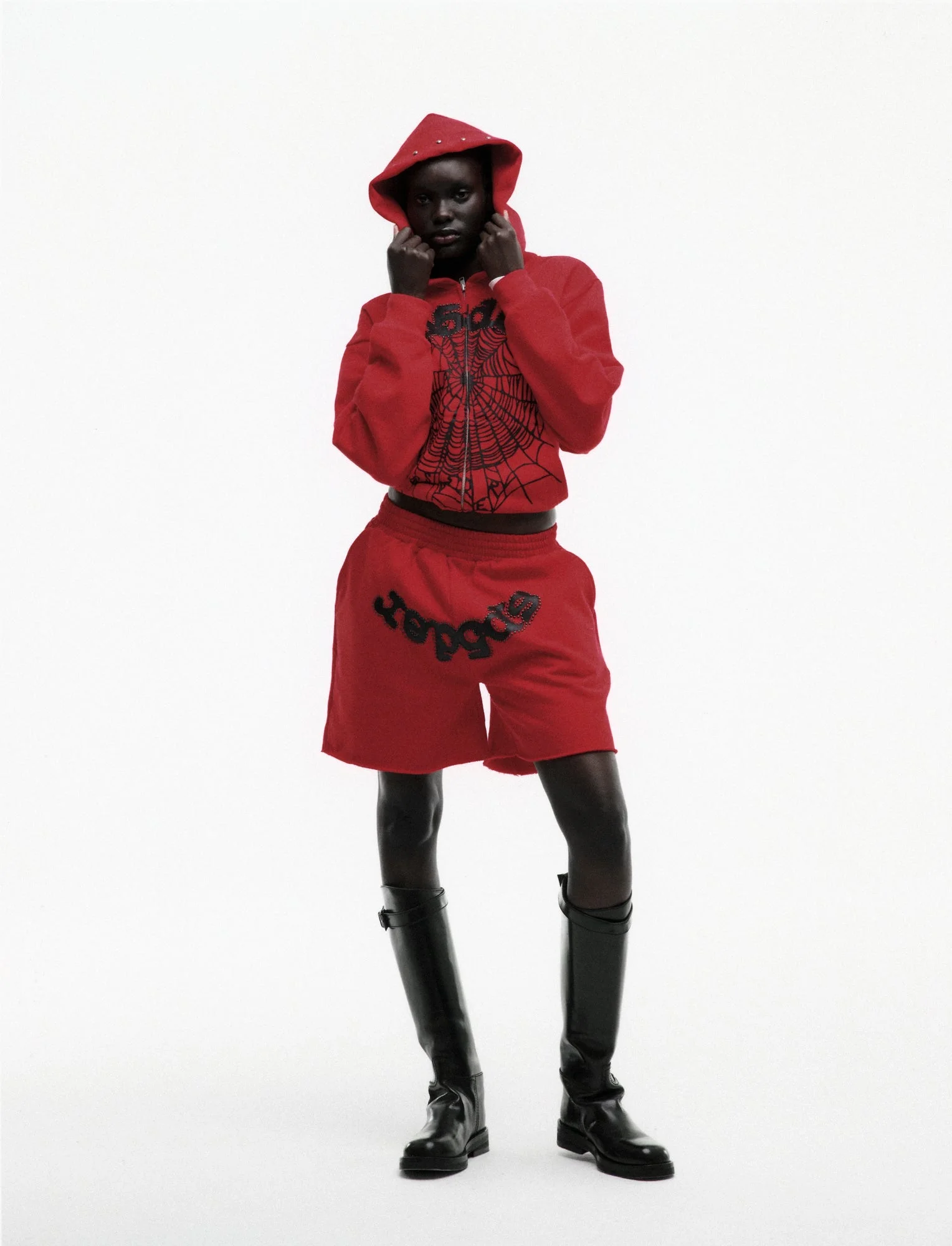 OG WEB STUDDED ZIP HOODIE