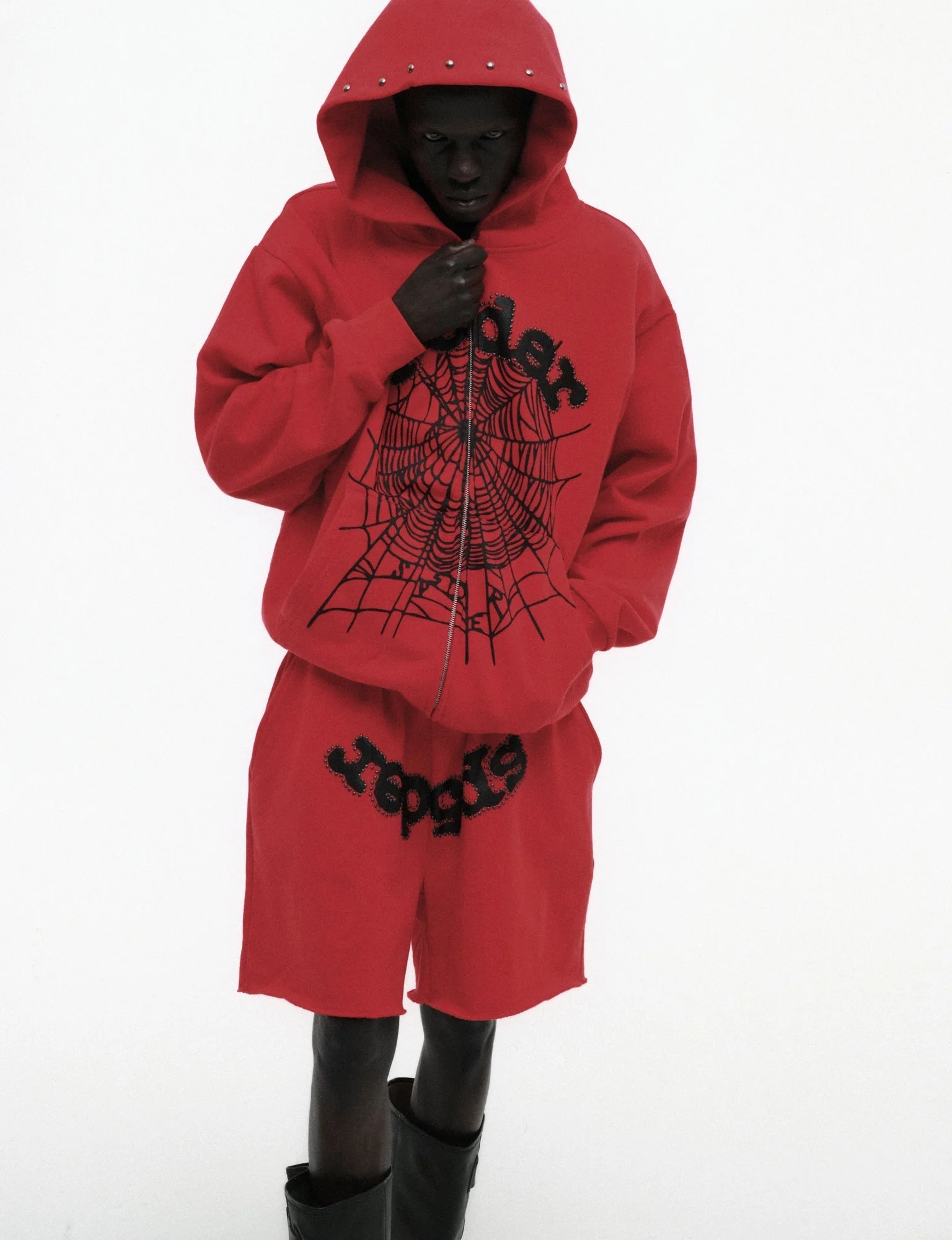 OG WEB STUDDED ZIP HOODIE
