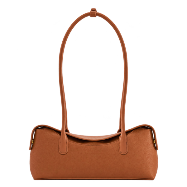 Royather Women's Cognac Leather Baguette Shoulder Bag